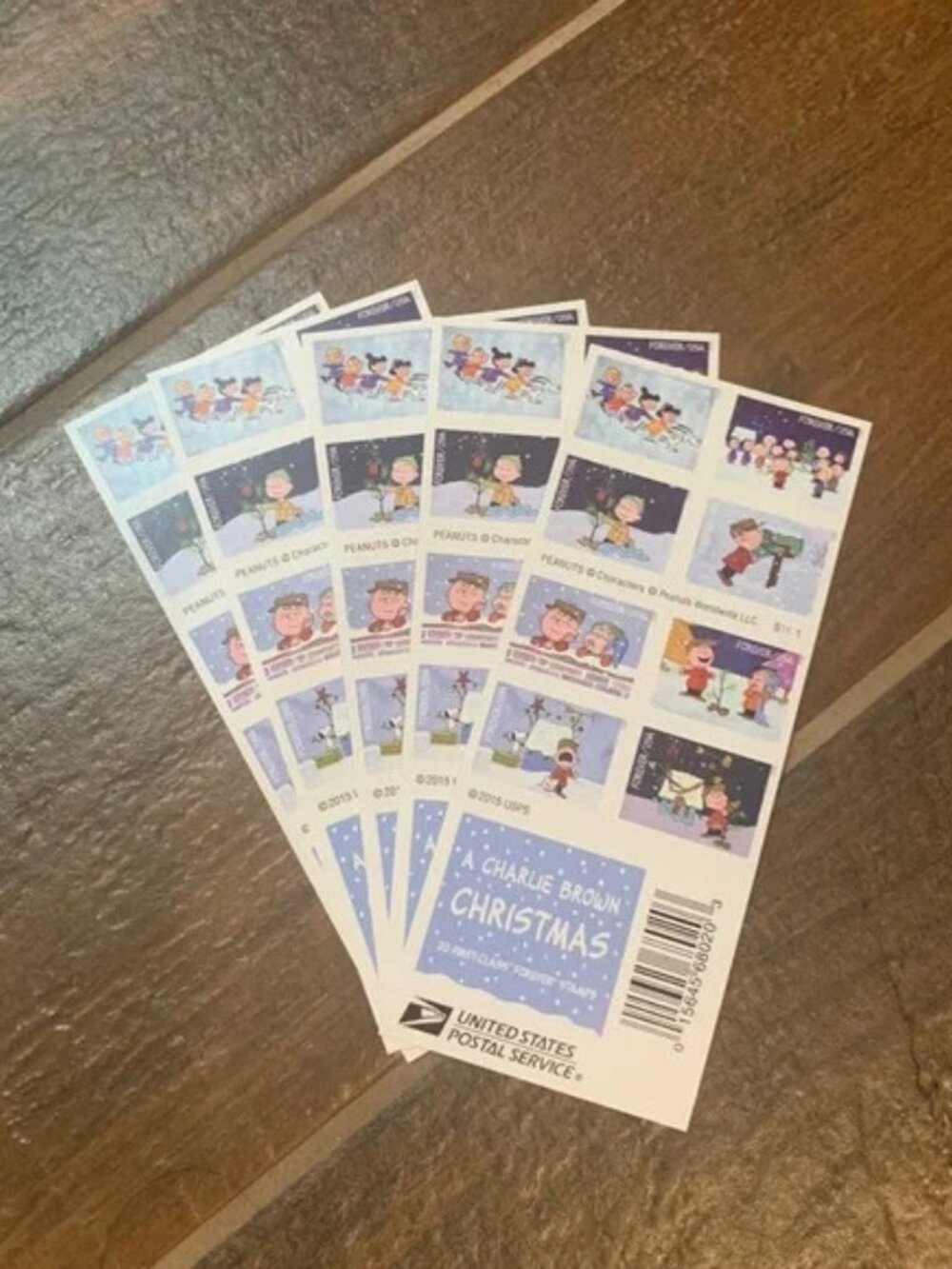 6000 Charlie Brown Xmas US Postage Forever Stamps 500 Booklets of 20 6000 stamps